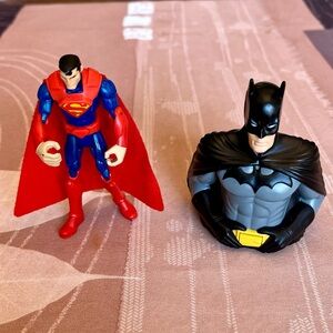 2013 Superman DC Comics Batman Unlimited Mattel 4” Figure & Batman Talking Bust